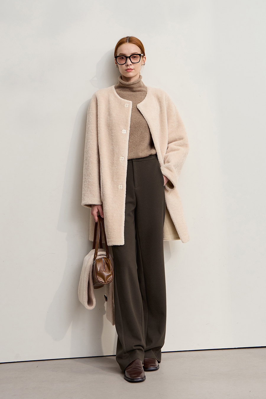 Slightly Elastic Straight Leg Brushed Long Pants|AMII-AMII.com