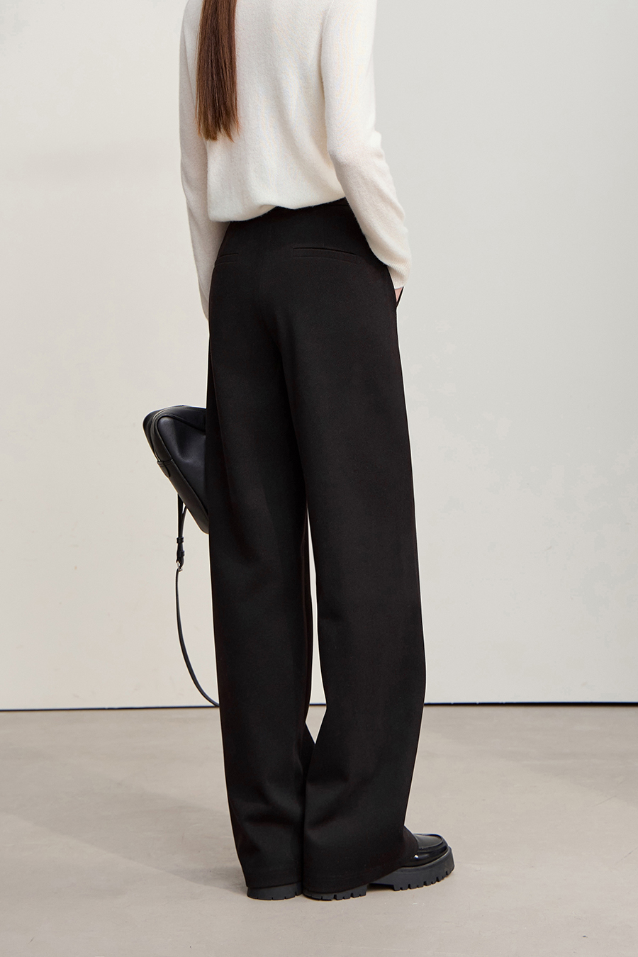 Slightly Elastic Straight Leg Brushed Long Pants|AMII-AMII.com