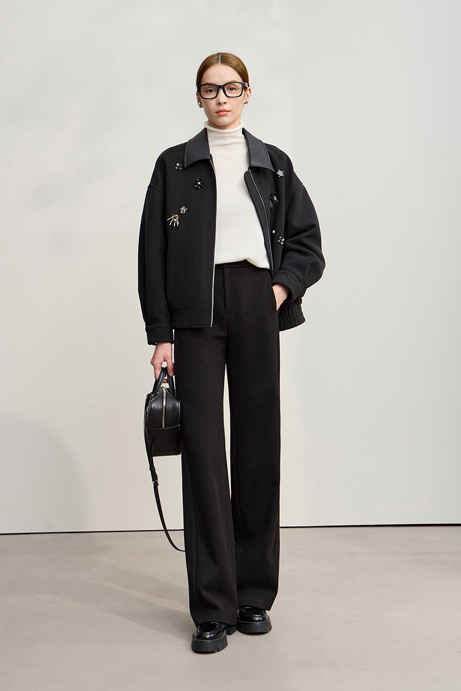 Slightly Elastic Straight Leg Brushed Long Pants|AMII-AMII.com