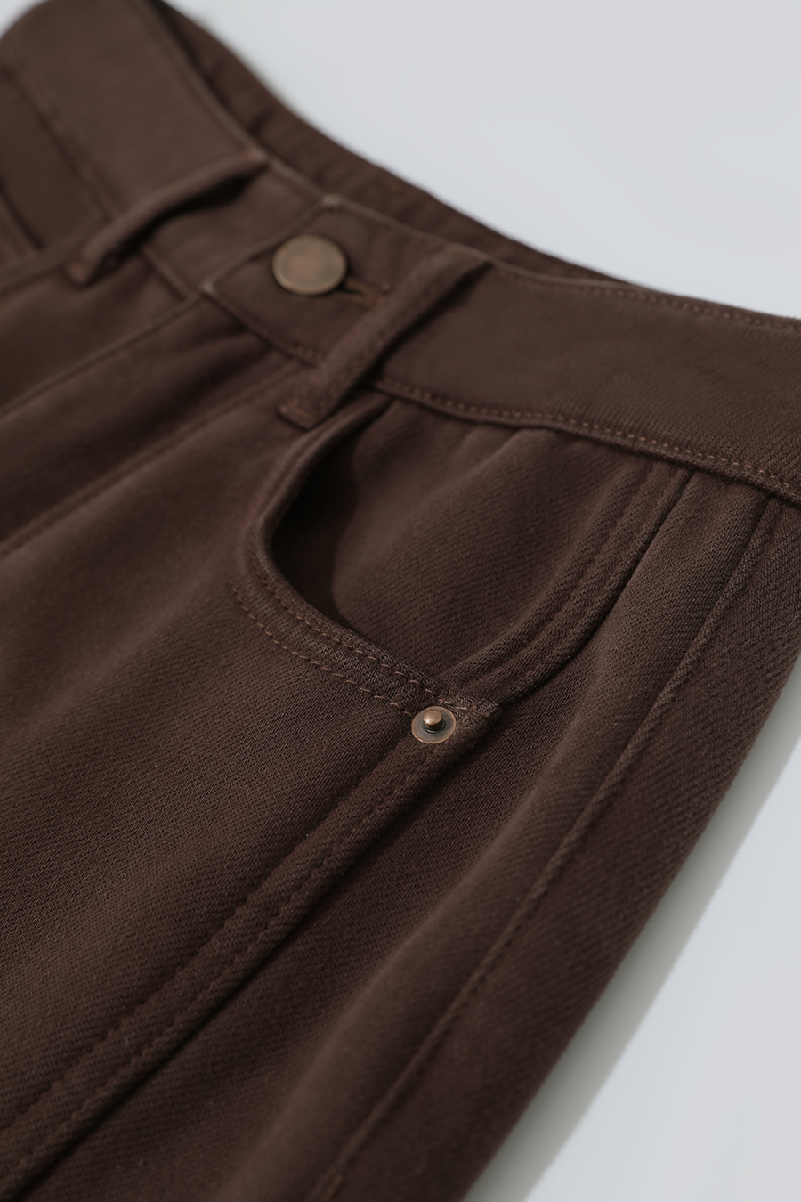 Lyocell Cotton Fleece - lined Jeans|AMII-AMII.com