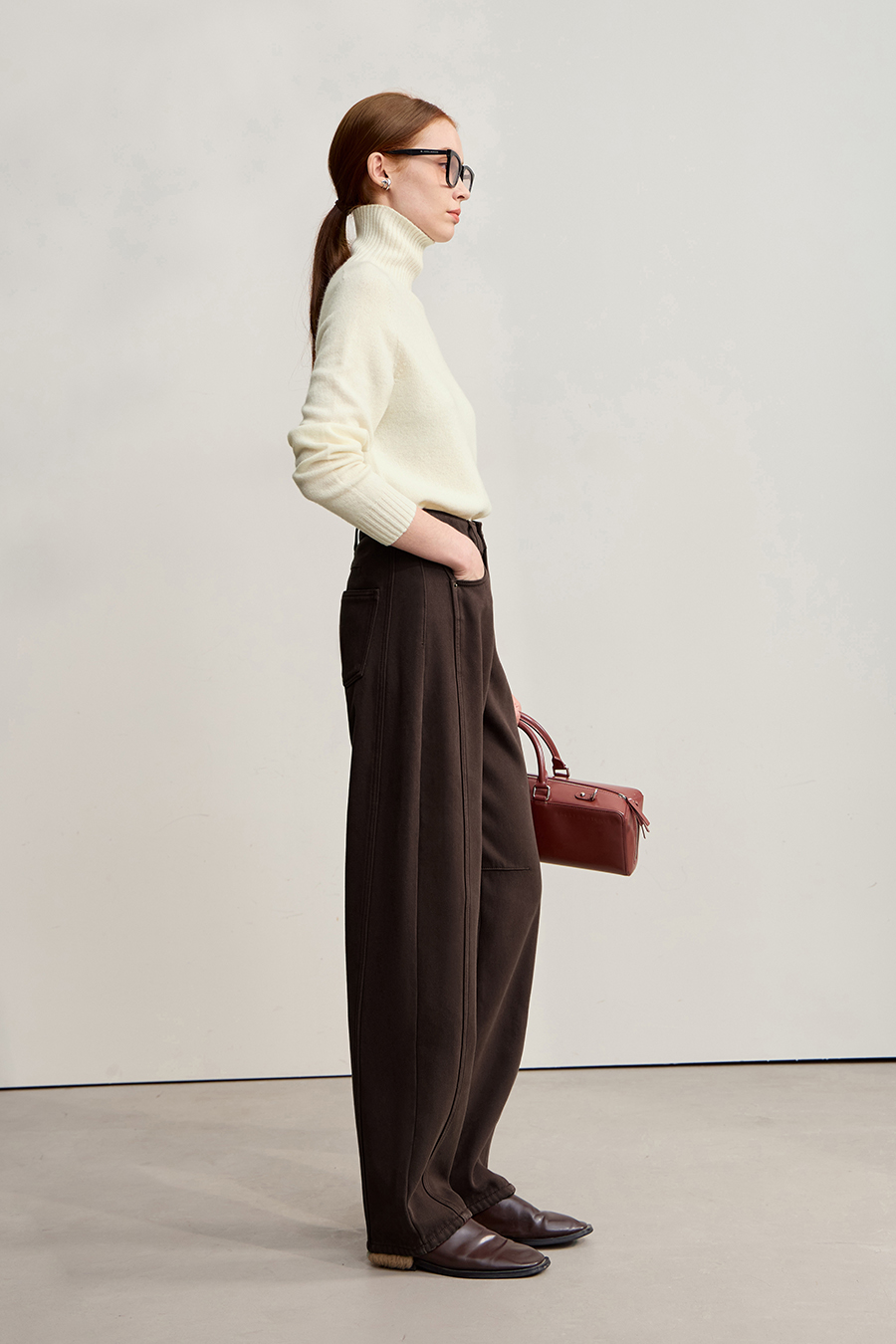 Lyocell Cotton Fleece - lined Jeans|AMII-AMII.com