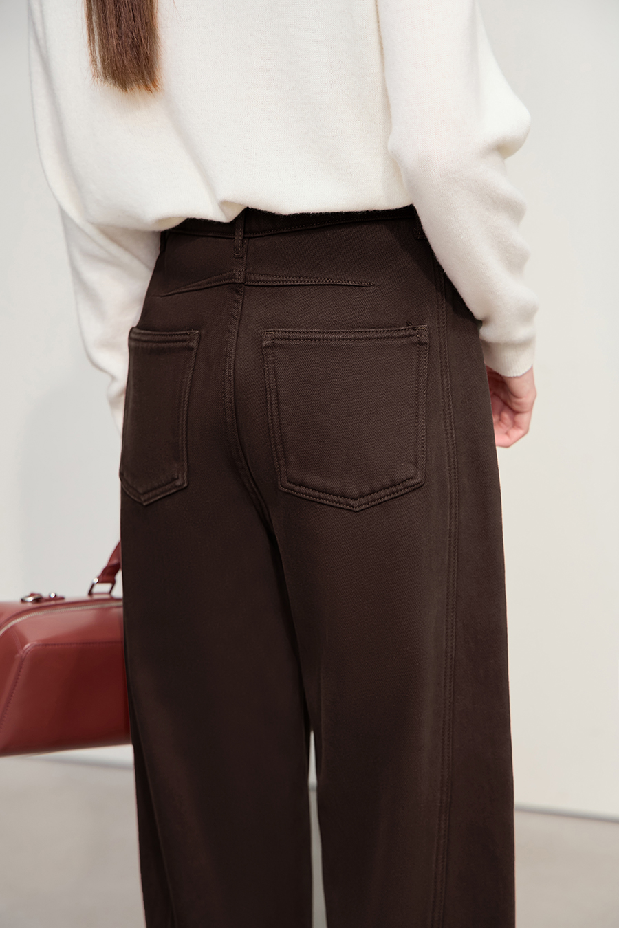 Lyocell Cotton Fleece - lined Jeans|AMII-AMII.com