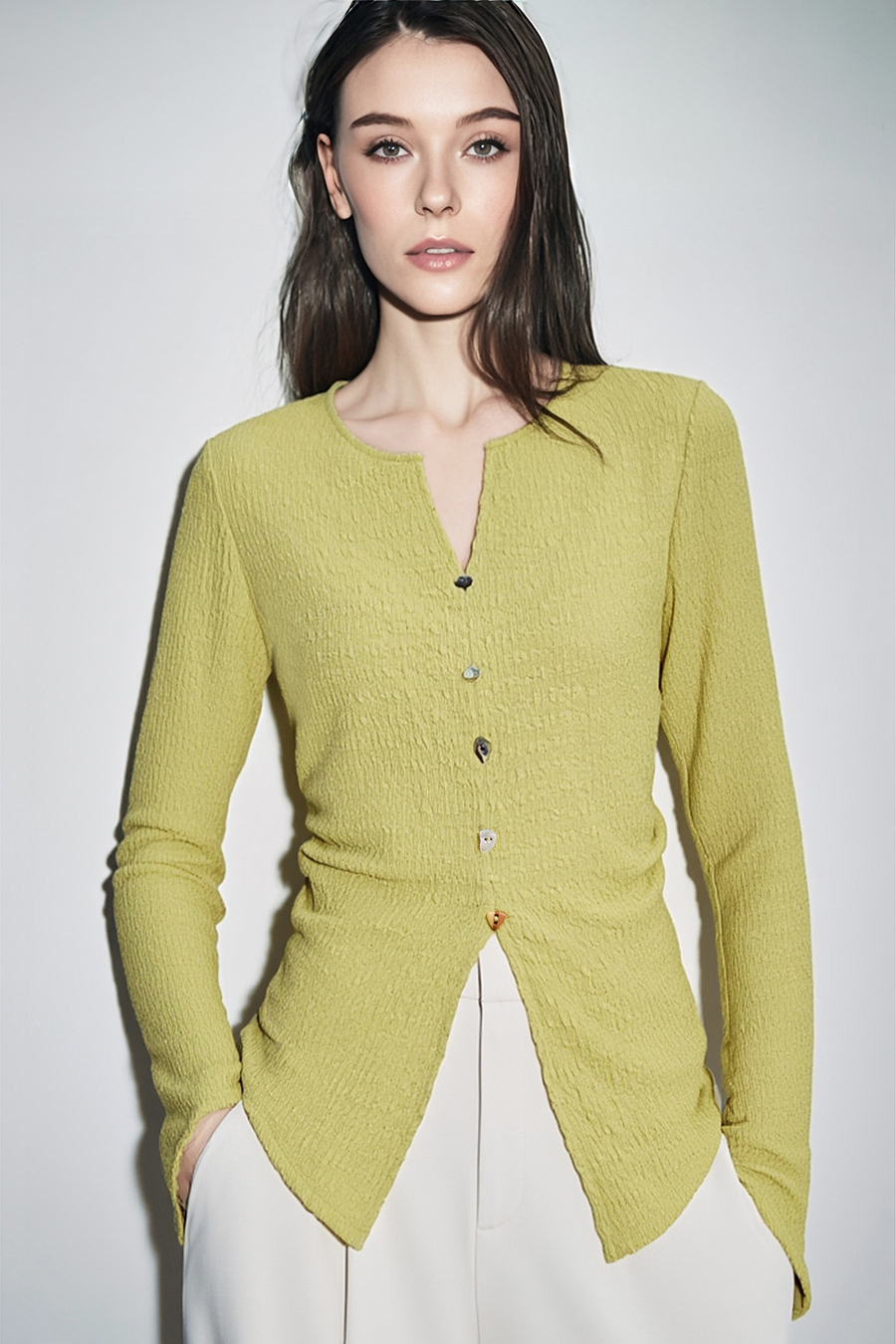 Slim Fit Micro Flare Sleeve T-Shirt|AMII