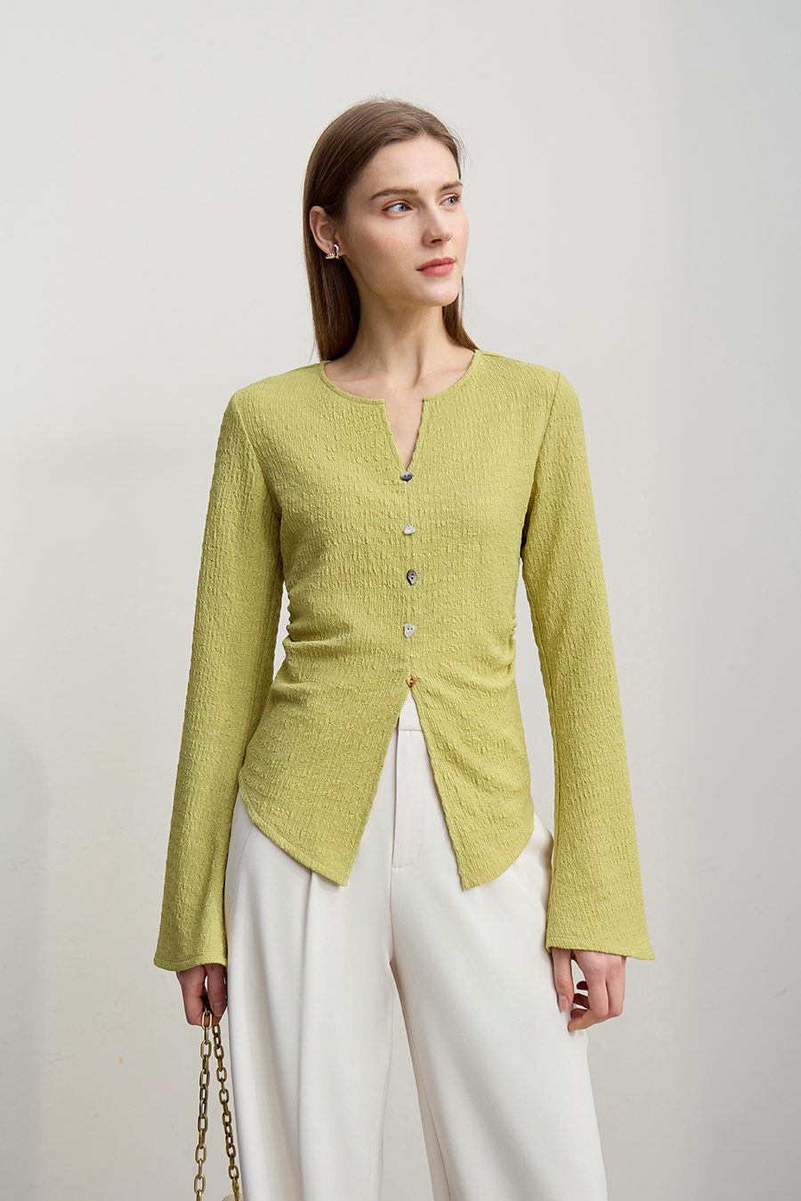 Slim Fit Micro Flare Sleeve T-Shirt|AMII-AMII.com