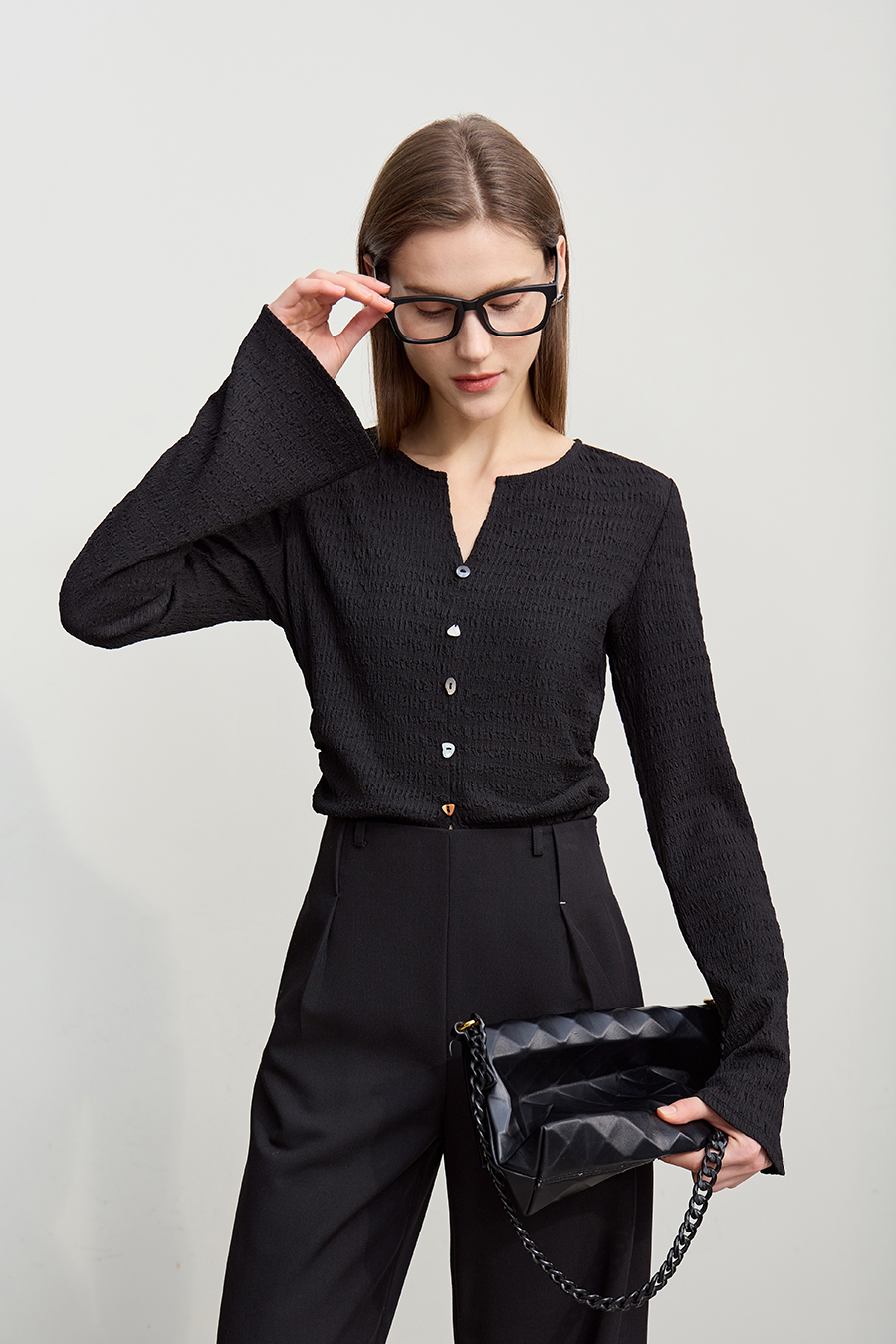 Slim Fit Micro Flare Sleeve T-Shirt|AMII-AMII.com