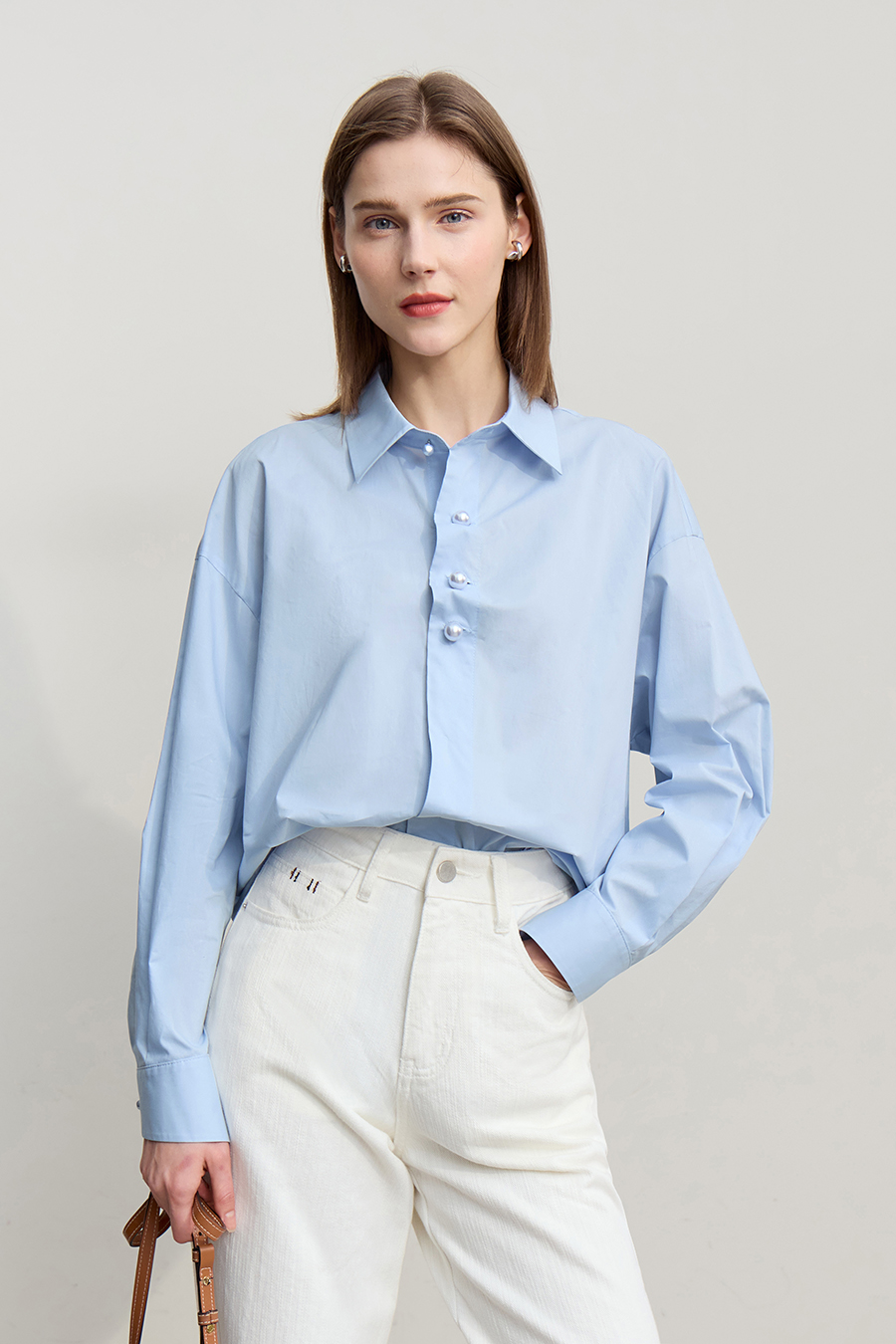 Loose Mid-Length Cotton Shirt|AMII-AMII.com