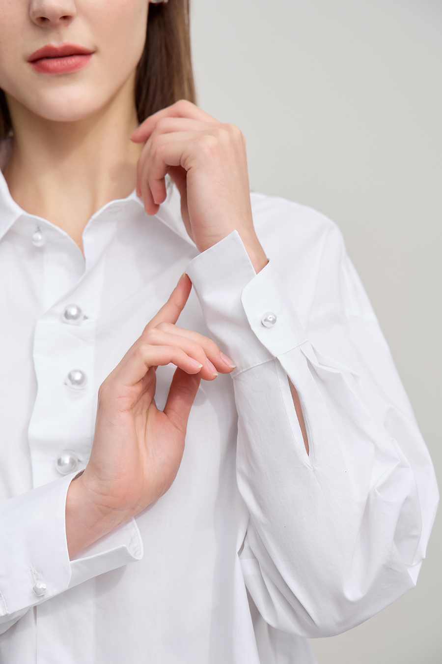 Loose Mid-Length Cotton Shirt|AMII-AMII.com