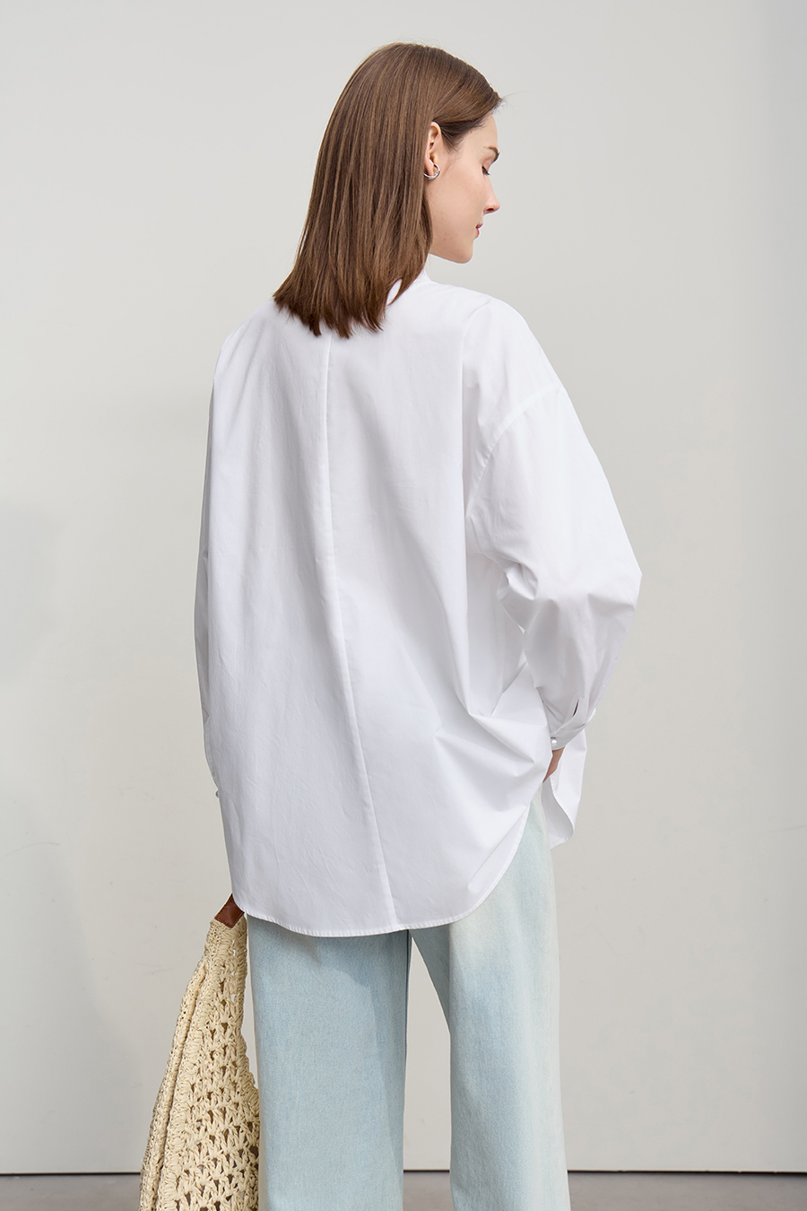 Loose Mid-Length Cotton Shirt|AMII-AMII.com