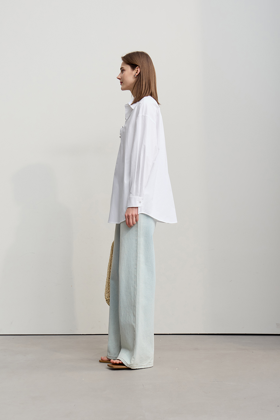 Loose Mid-Length Cotton Shirt|AMII-AMII.com