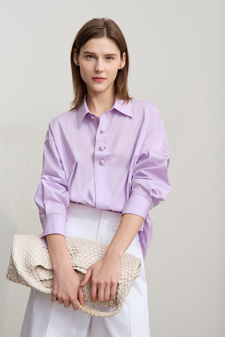 Loose Mid-Length Cotton Shirt|AMII-AMII.com