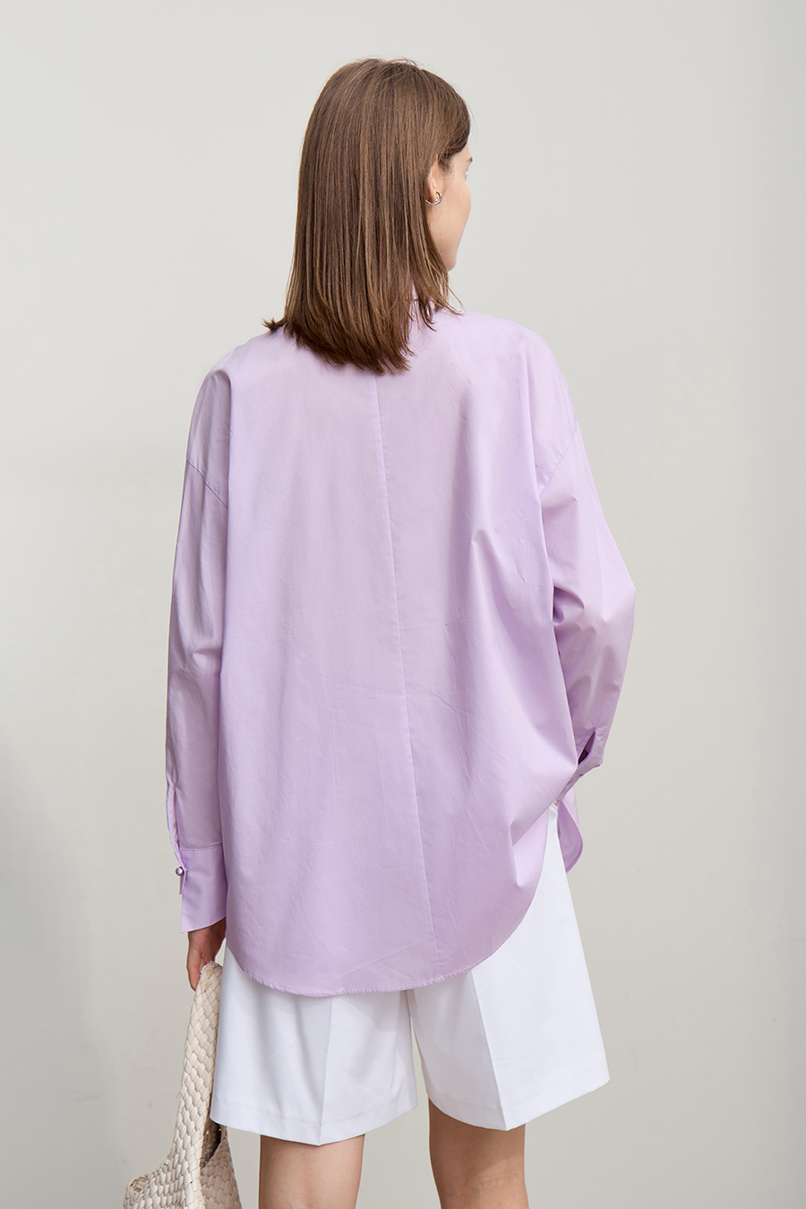 Loose Mid-Length Cotton Shirt|AMII-AMII.com