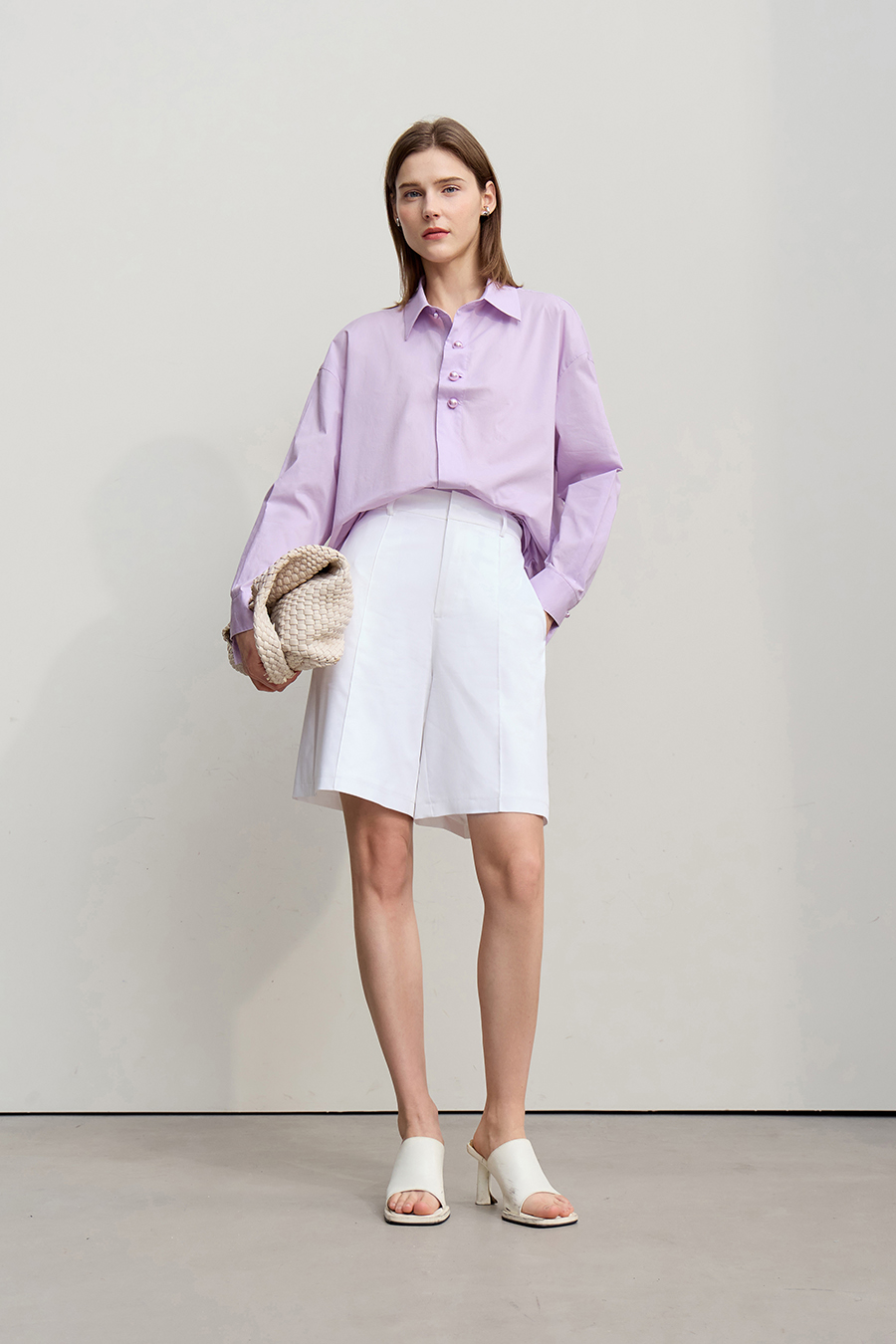 Loose Mid-Length Cotton Shirt|AMII-AMII.com