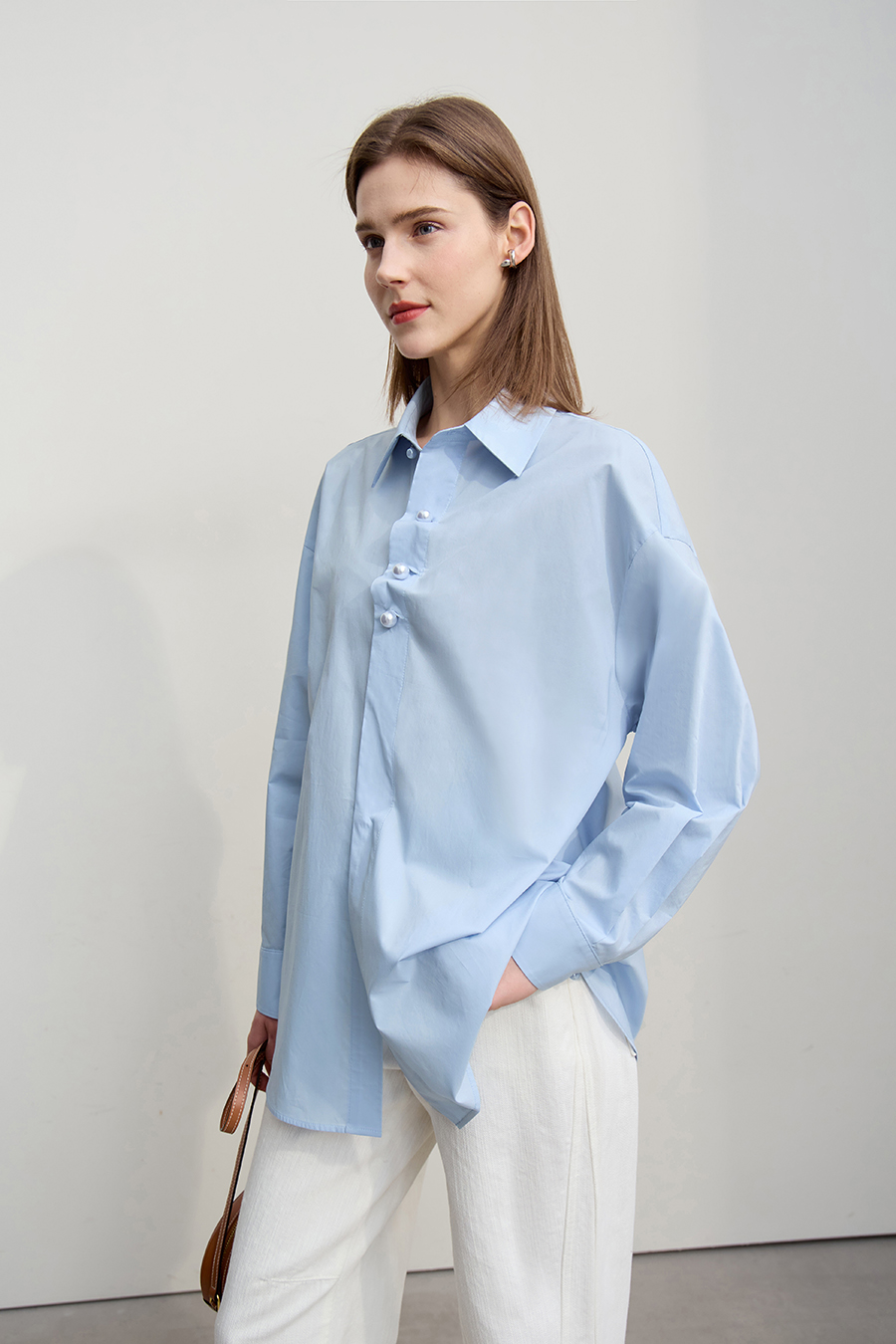 Loose Mid-Length Cotton Shirt|AMII-AMII.com