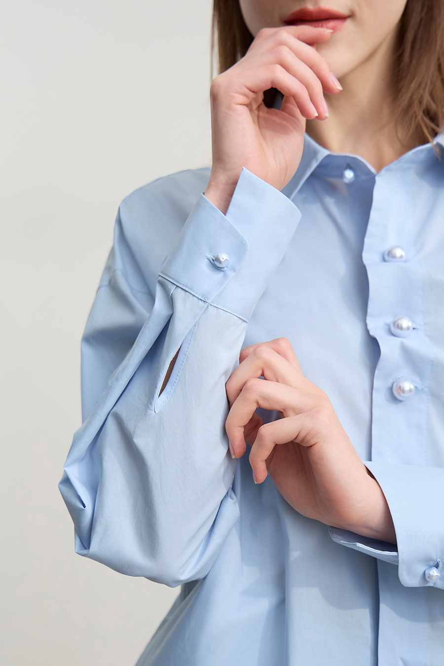 Loose Mid-Length Cotton Shirt|AMII-AMII.com