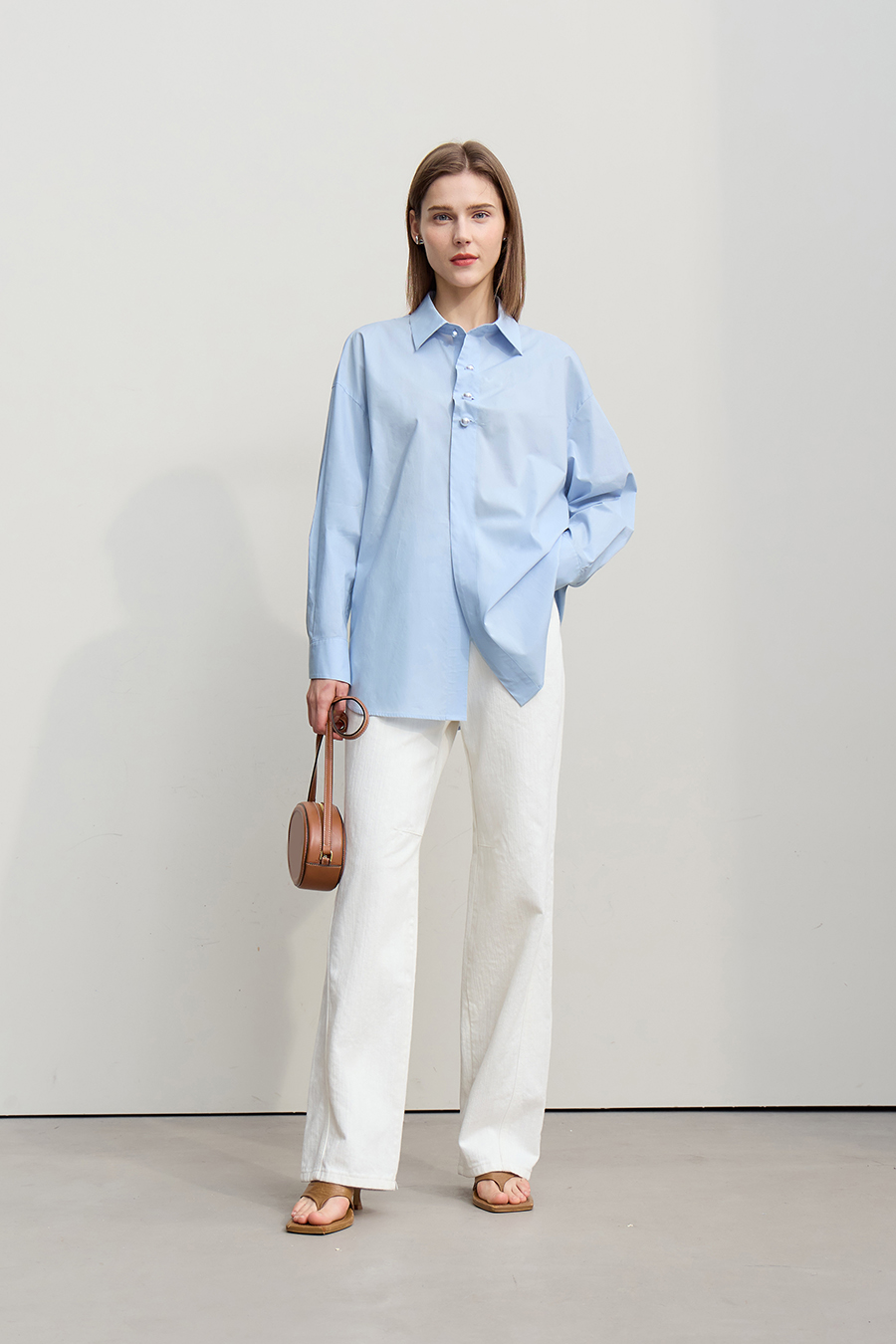 Loose Mid-Length Cotton Shirt|AMII-AMII.com