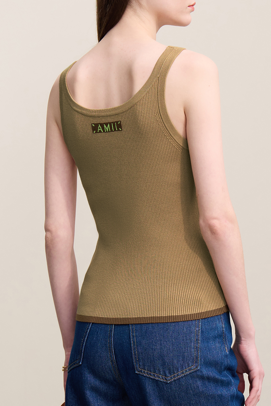 Letter jacquard camisole|AMII