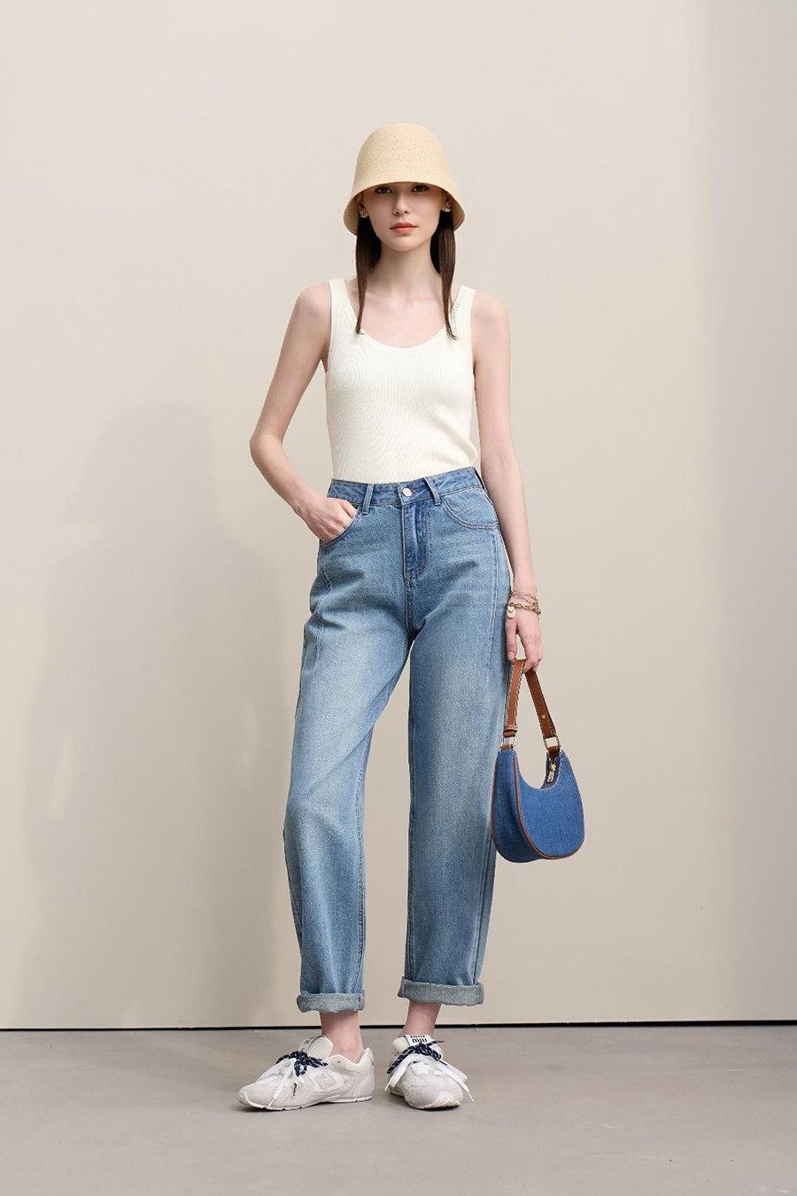 Letter jacquard camisole|AMII