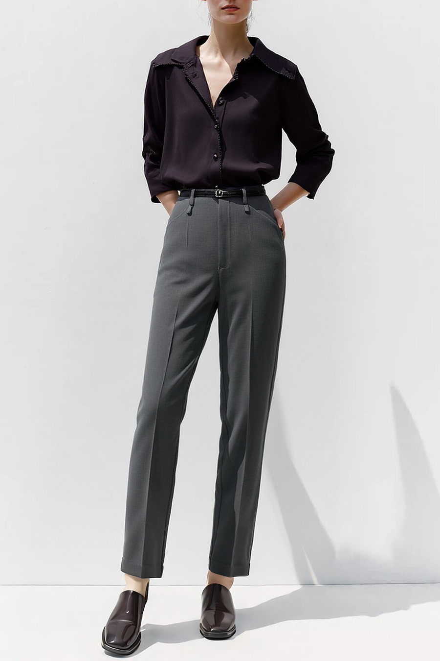 Straight-leg commuter trousers|AMII