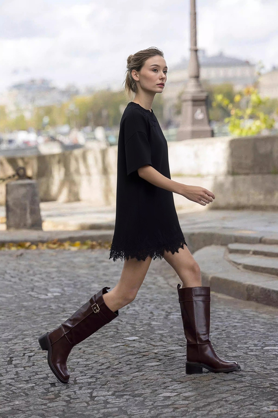 Lace Patchwork Air Layer T-shirt