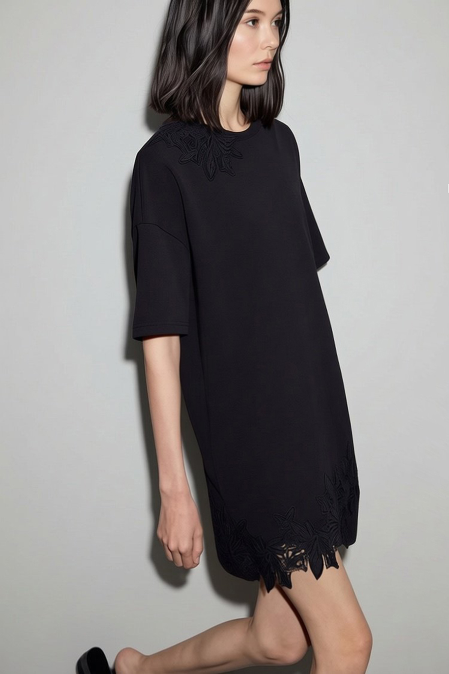 Lace Patchwork Air Layer T-shirt