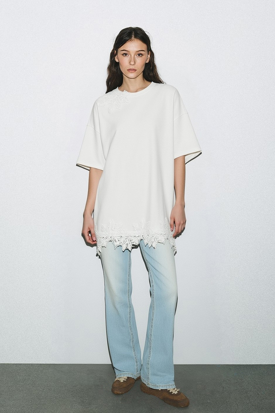 Lace Patchwork Air Layer T-shirt
