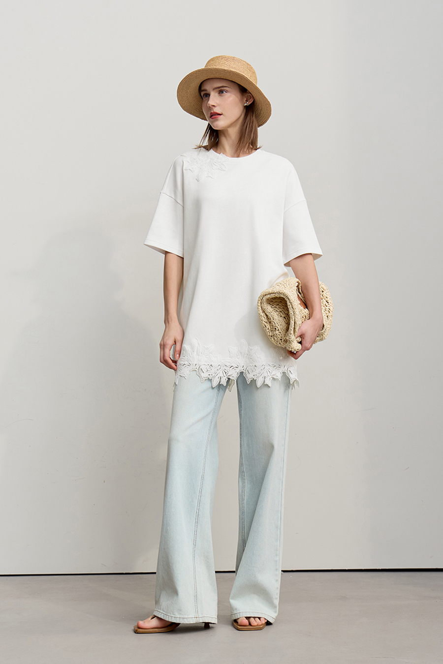 Lace Patchwork Air Layer T-shirt