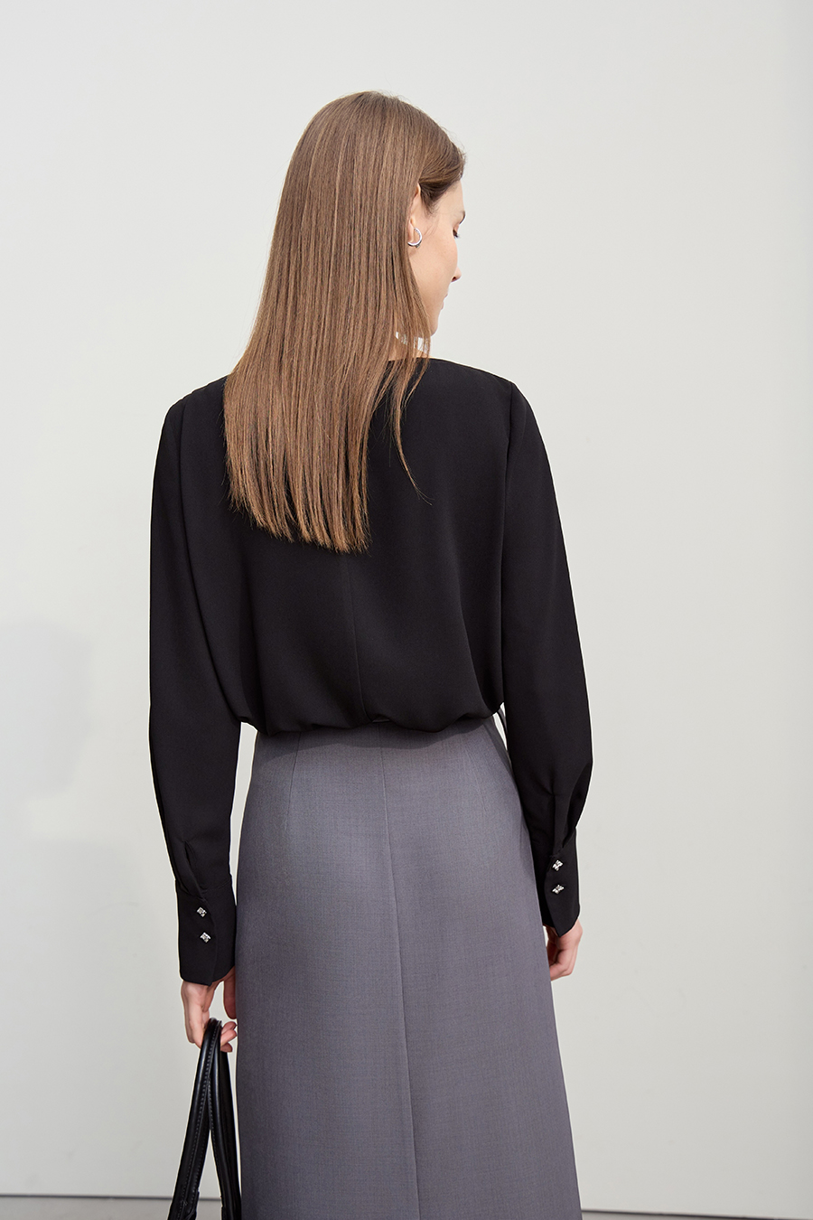 Lace Patchwork Cowl Neck Chiffon Blouse|AMII-AMII.com