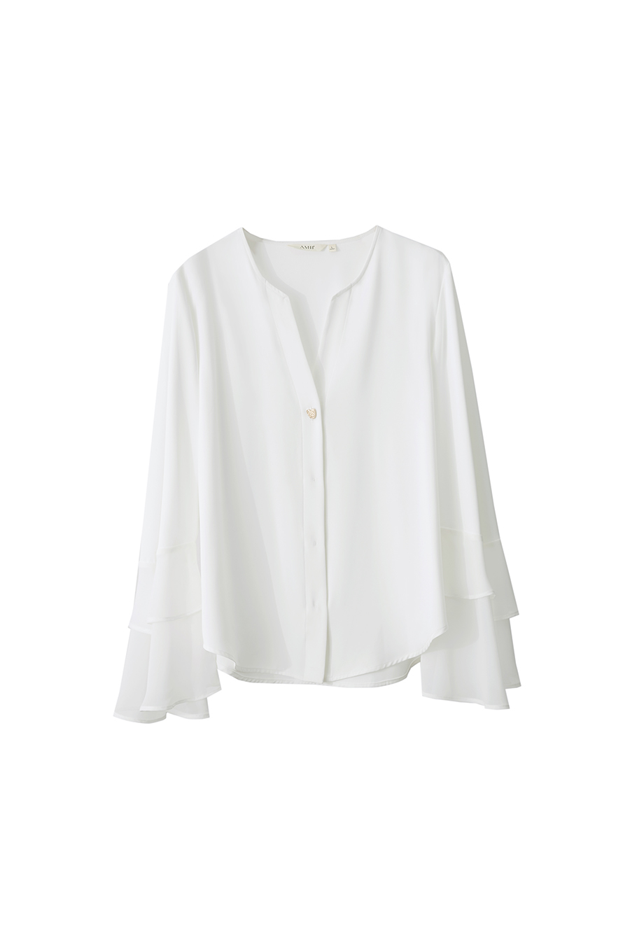 V-Neck Ruffled Chiffon Top