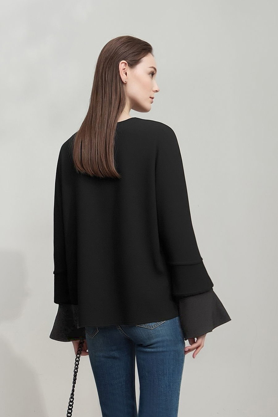 V-Neck Ruffled Chiffon Top