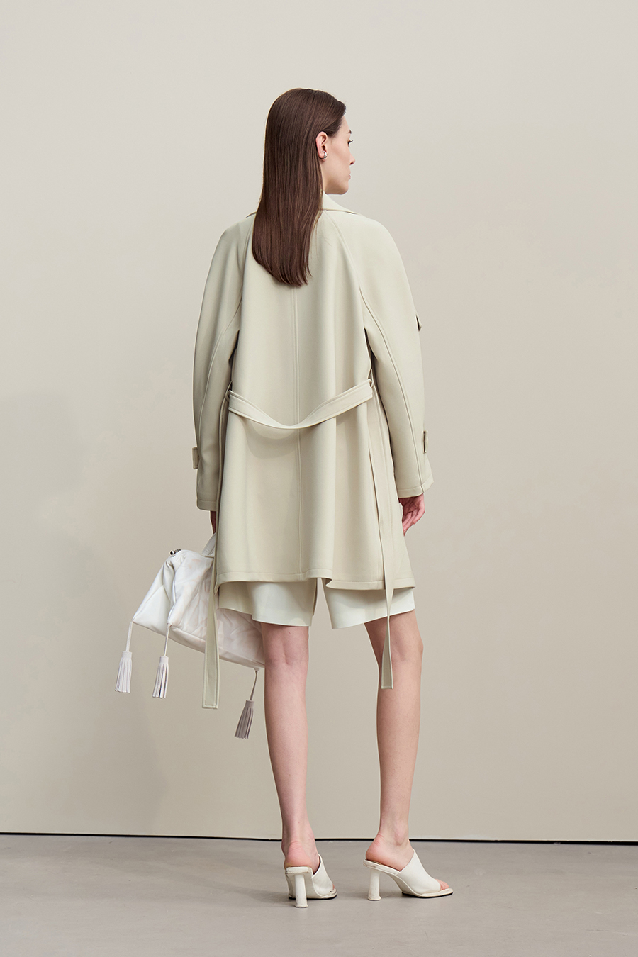 Wide Lapel Belted Trench Coat|AMII-AMII.com