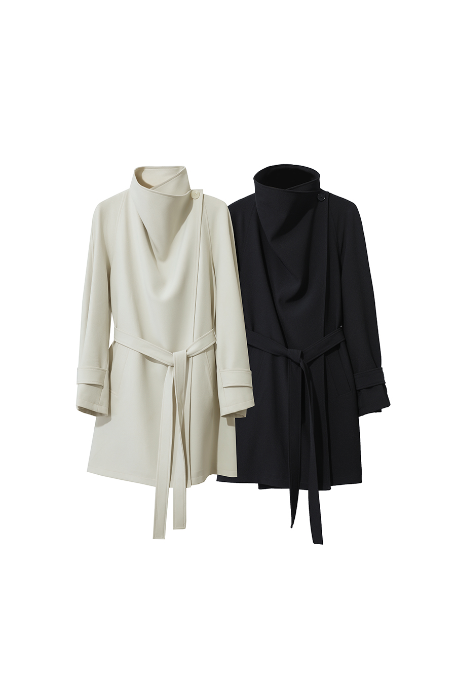 Wide Lapel Belted Trench Coat|AMII-AMII.com