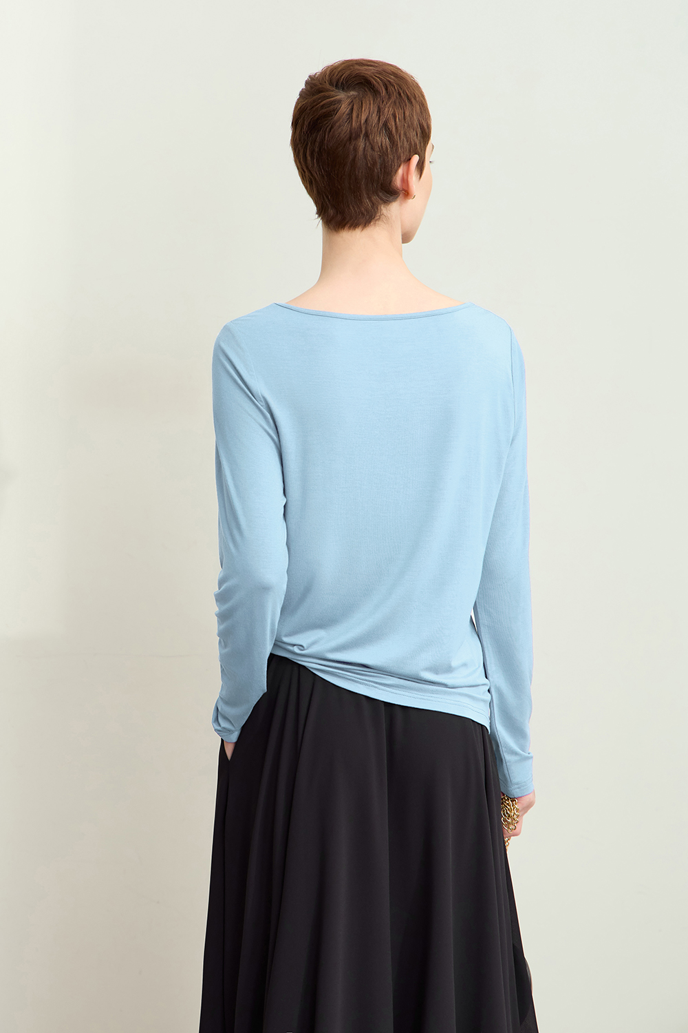 Heart Print U-neck T-shirt