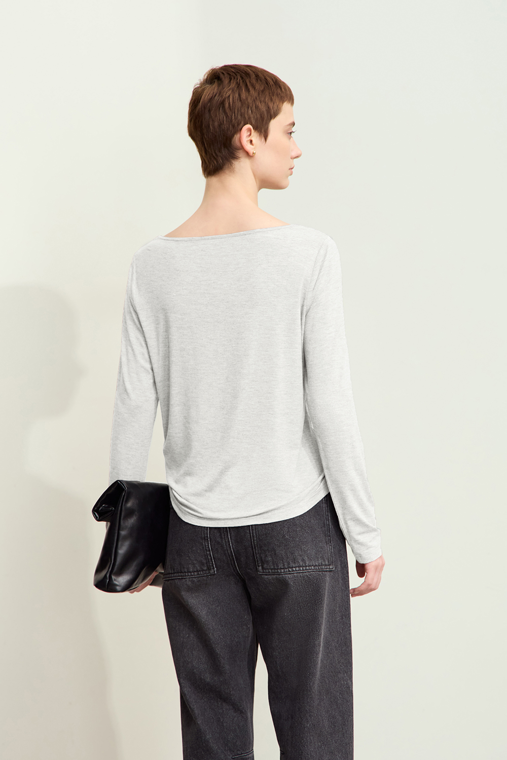 Heart Print U-neck T-shirt