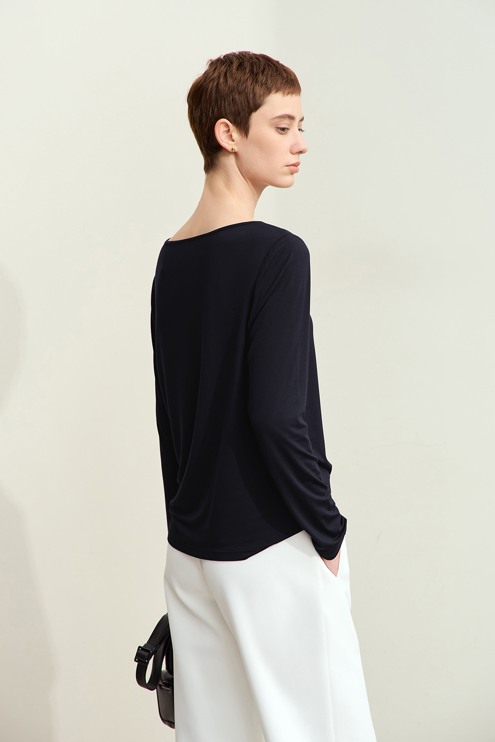 Heart Print U-neck T-shirt