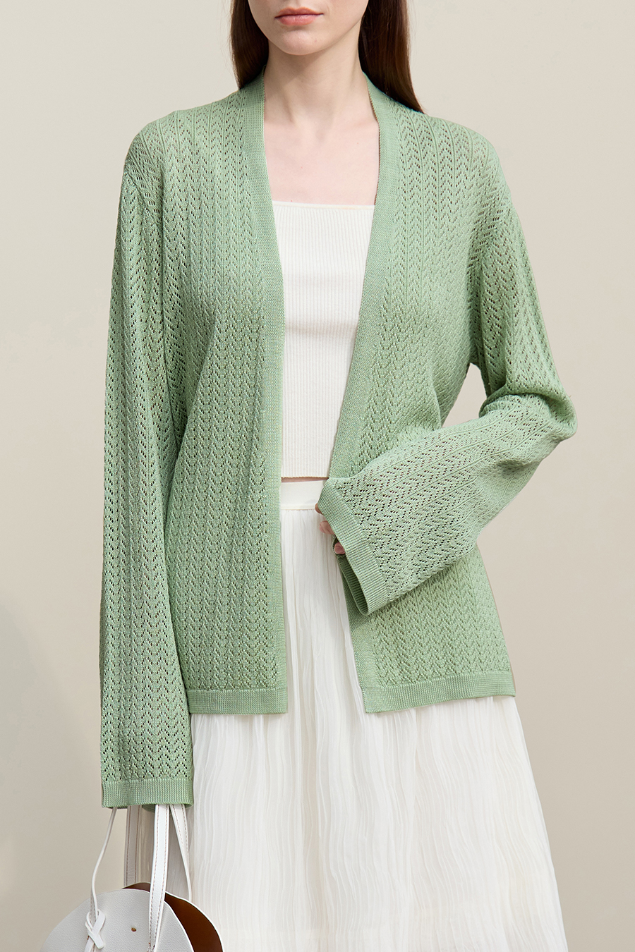 Eyelet Knitted Cardigan