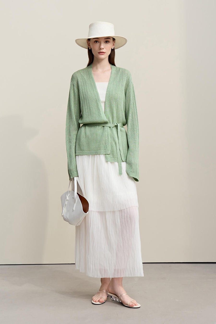 Eyelet Knitted Cardigan