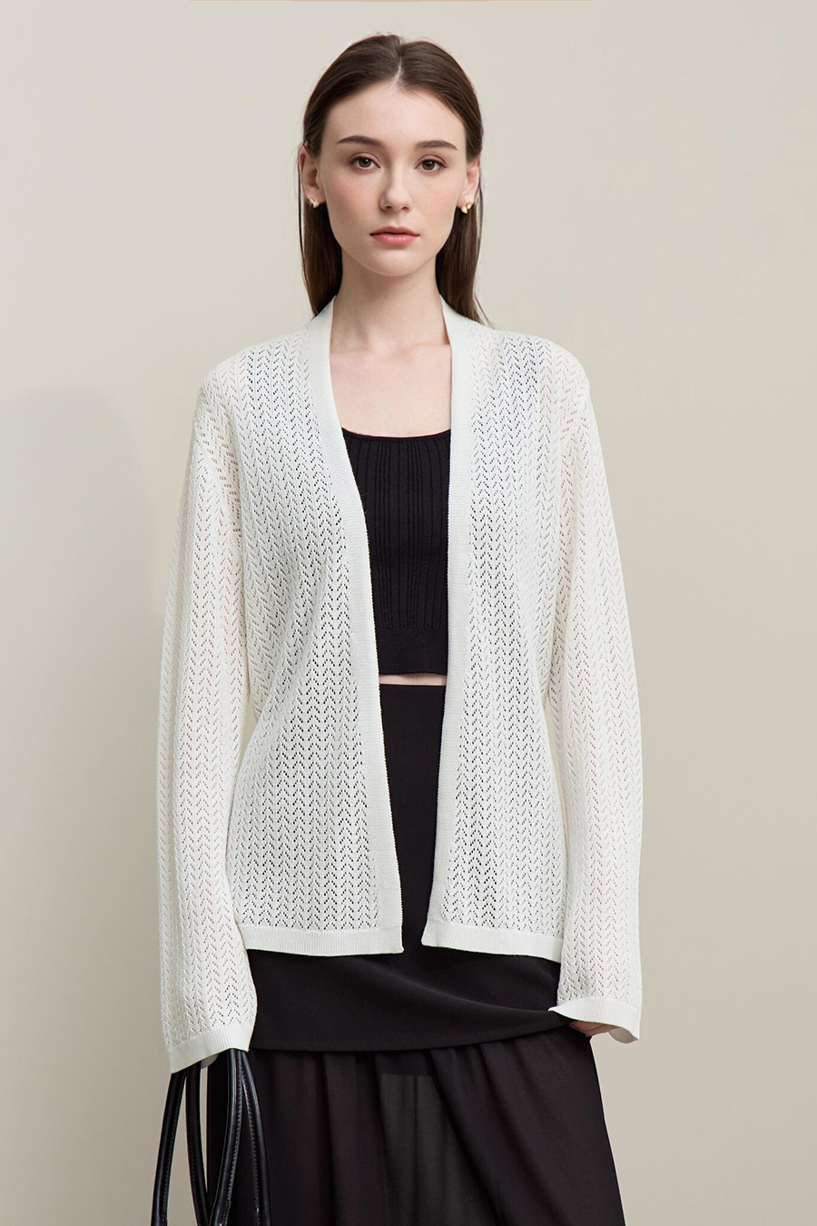 Eyelet Knitted Cardigan