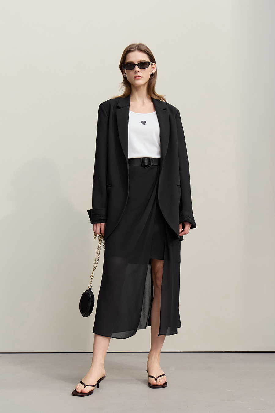 High Slit Gathered Skirt|AMII