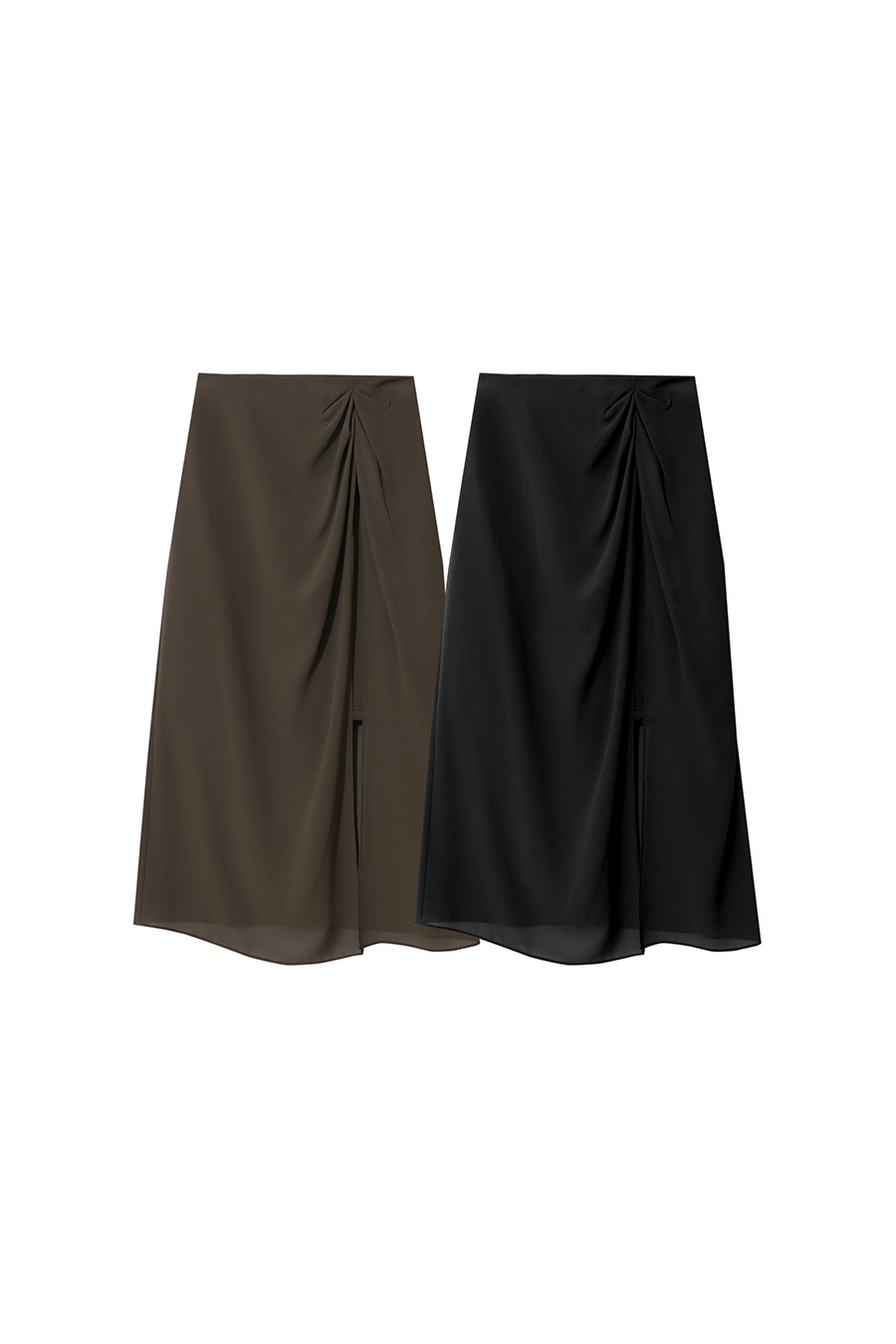 High Slit Gathered Skirt|AMII
