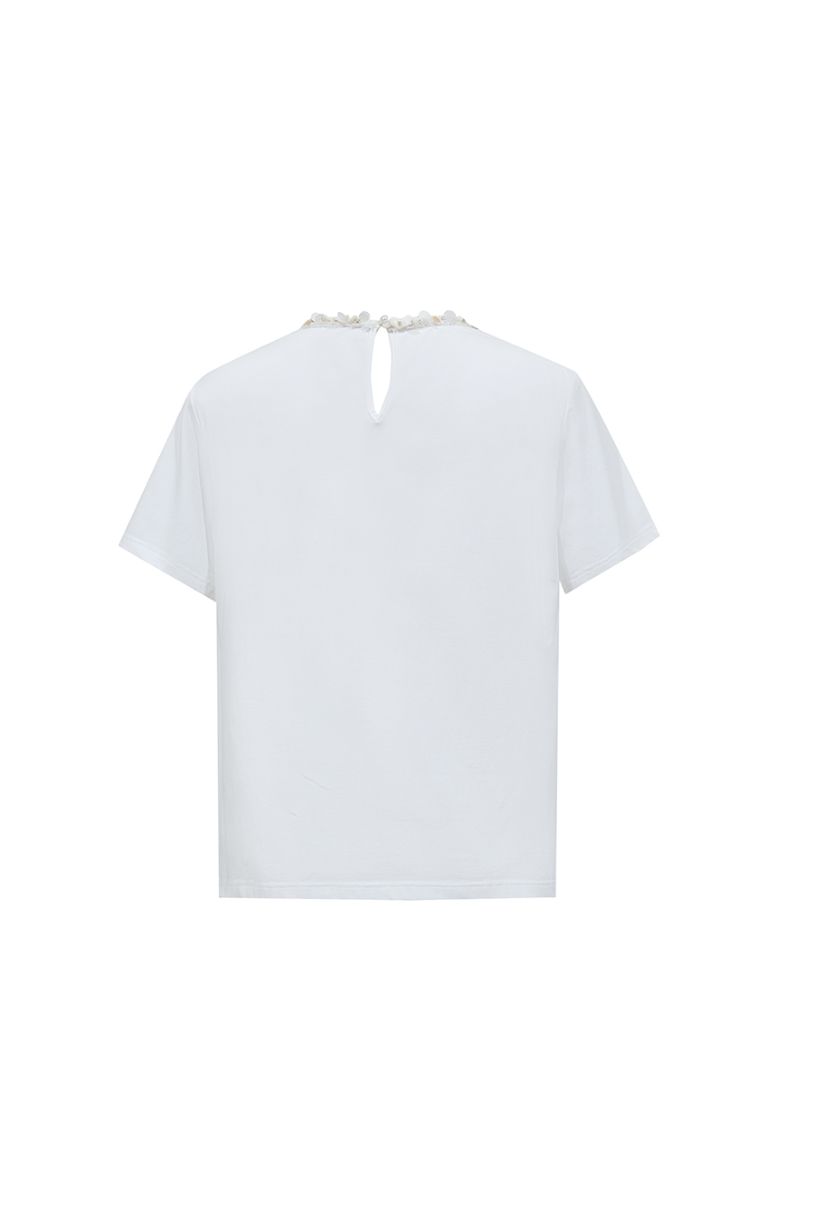 Tweed Style Webbing Short Sleeve T-shirt|AMII