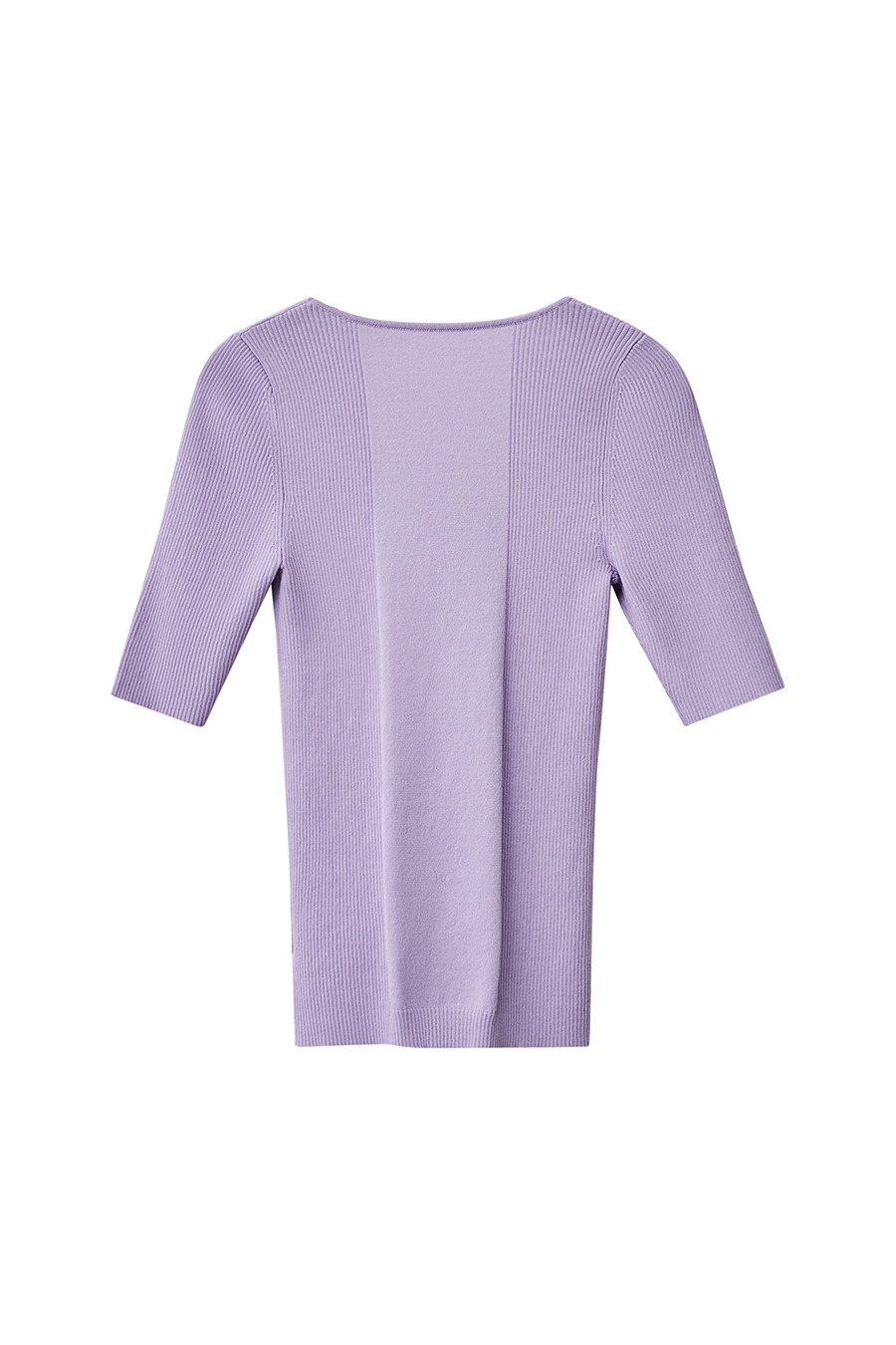 Square Neck Three-quarter Sleeve Knit Sweater|AMII