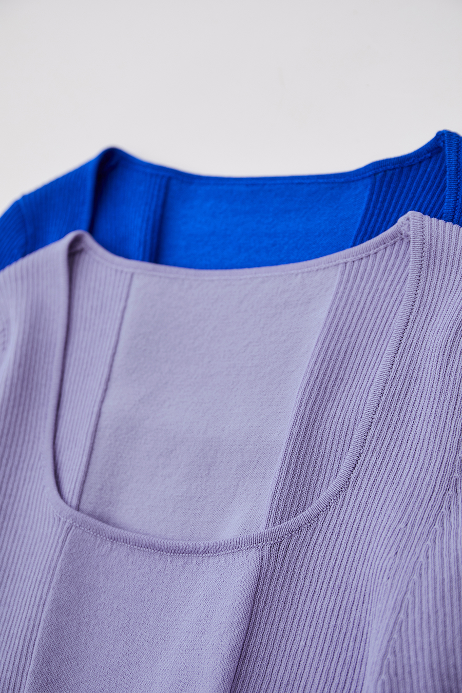Square Neck Three-quarter Sleeve Knit Sweater|AMII