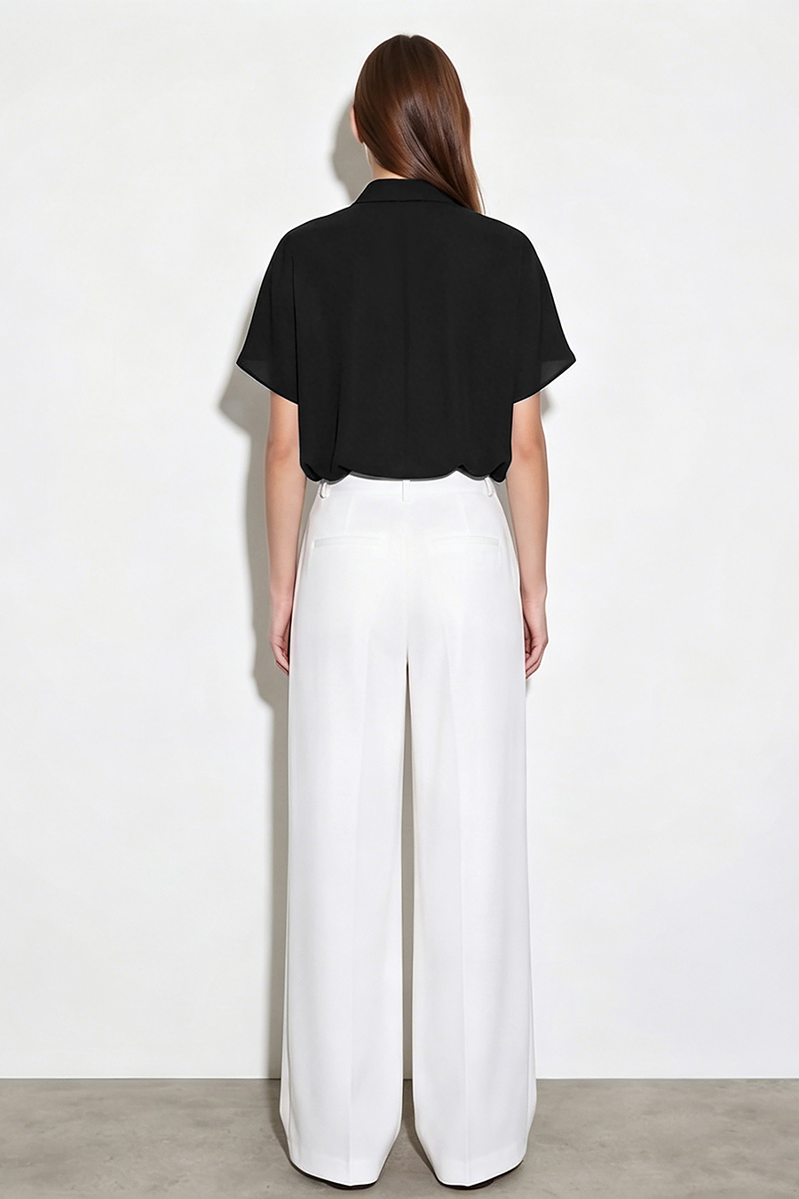 Satin Tie Neck Chiffon Blouse|AMII