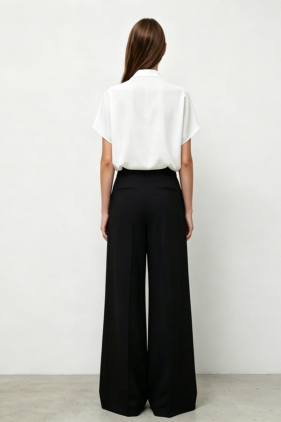 Satin Tie Neck Chiffon Blouse|AMII