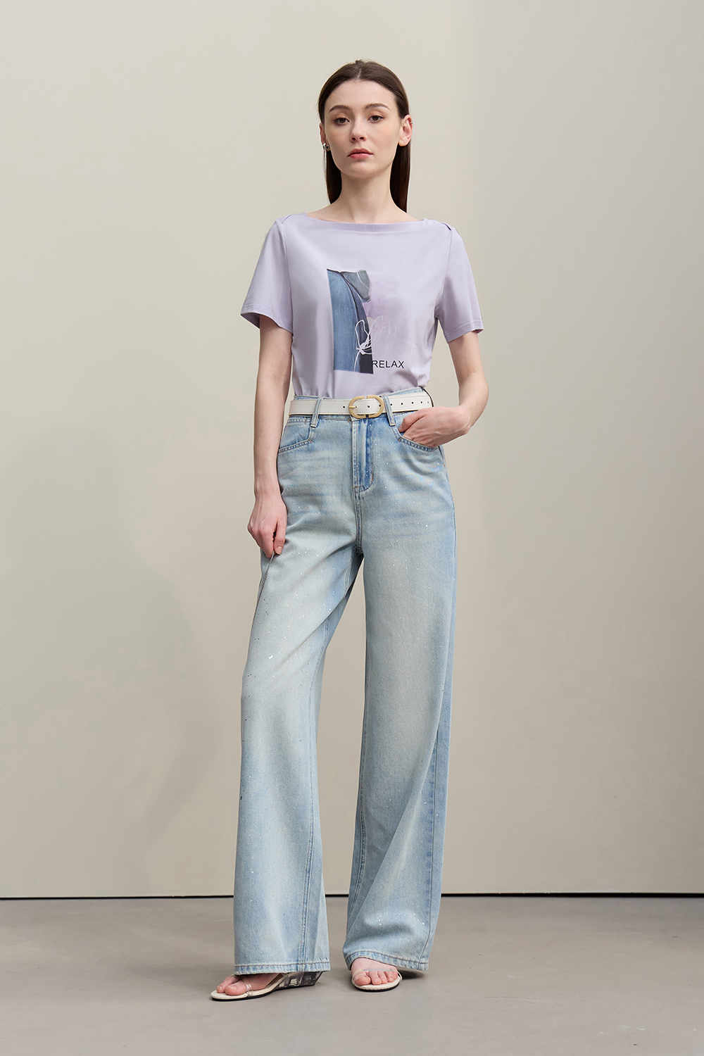 Square Neck Printed T-shirt