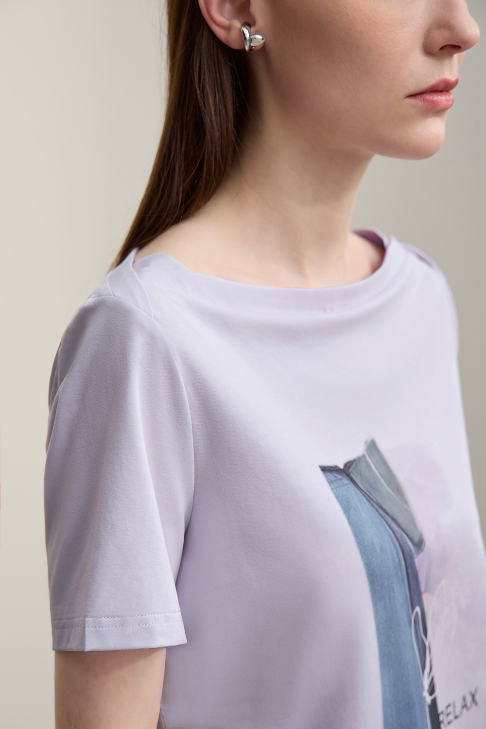 Square Neck Printed T-shirt
