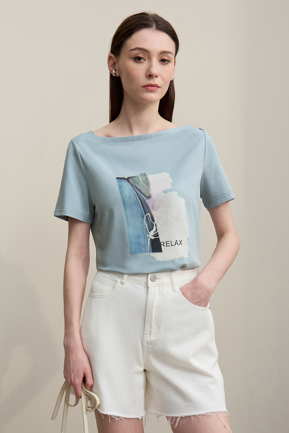 Square Neck Printed T-shirt