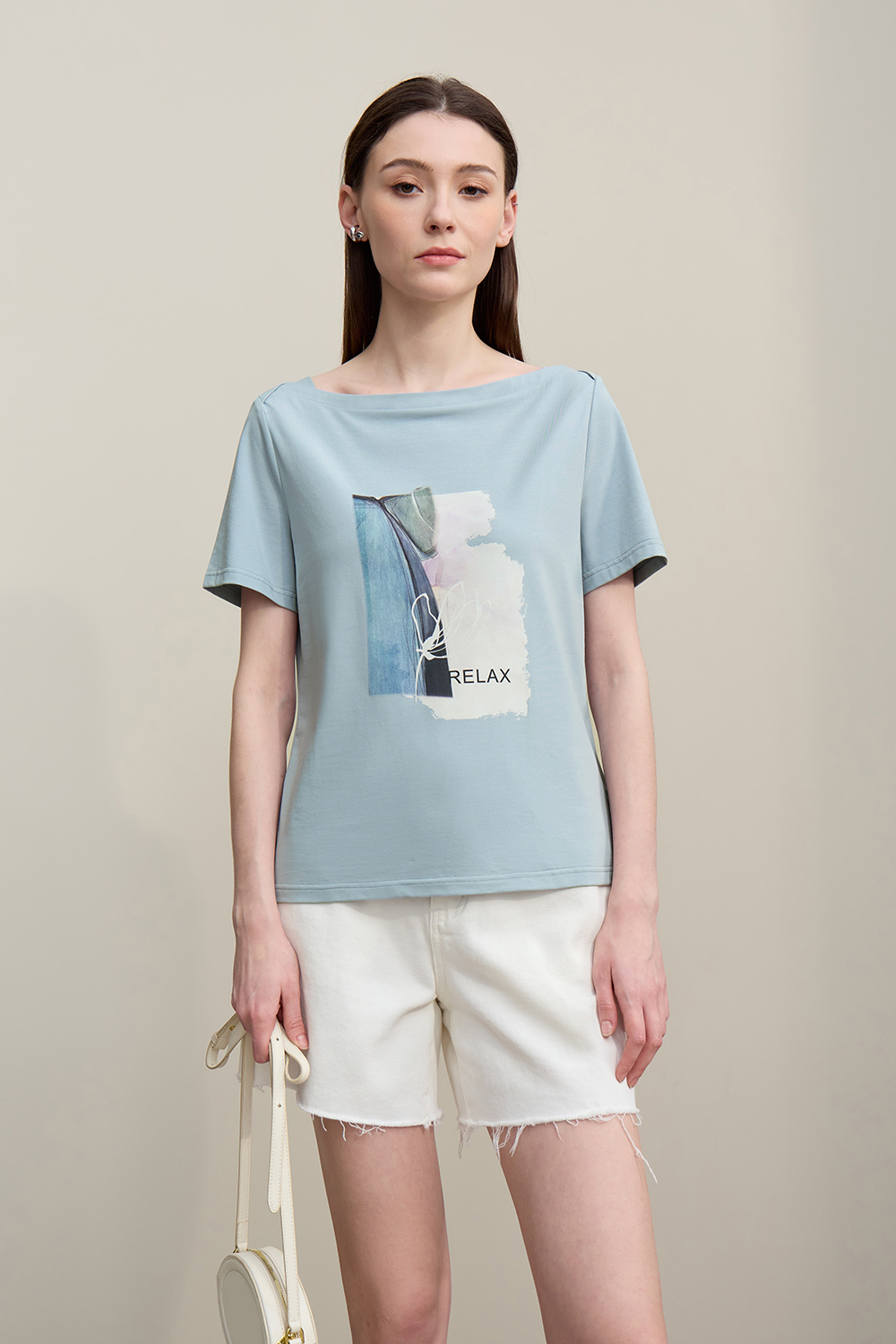 Square Neck Printed T-shirt