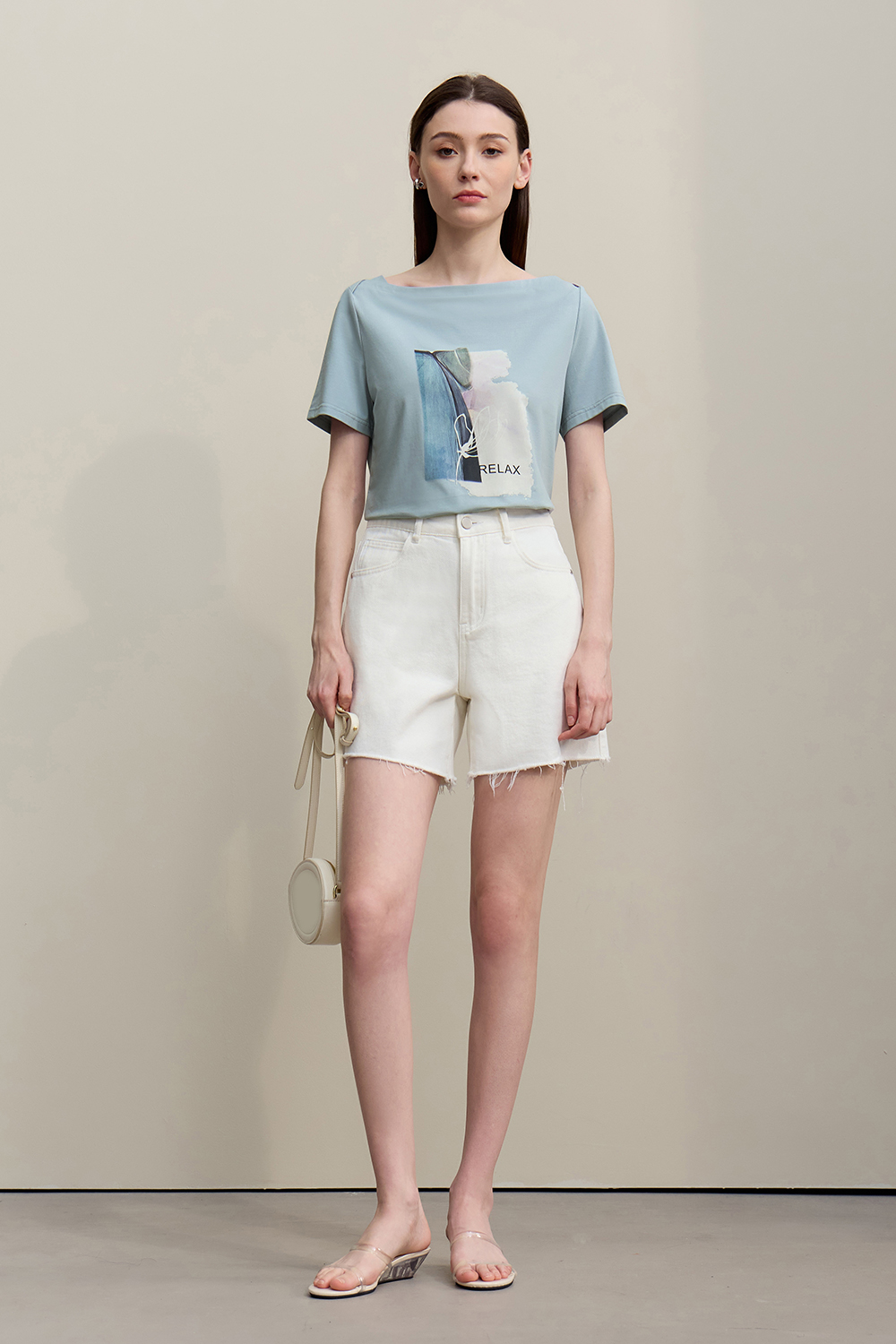 Square Neck Printed T-shirt