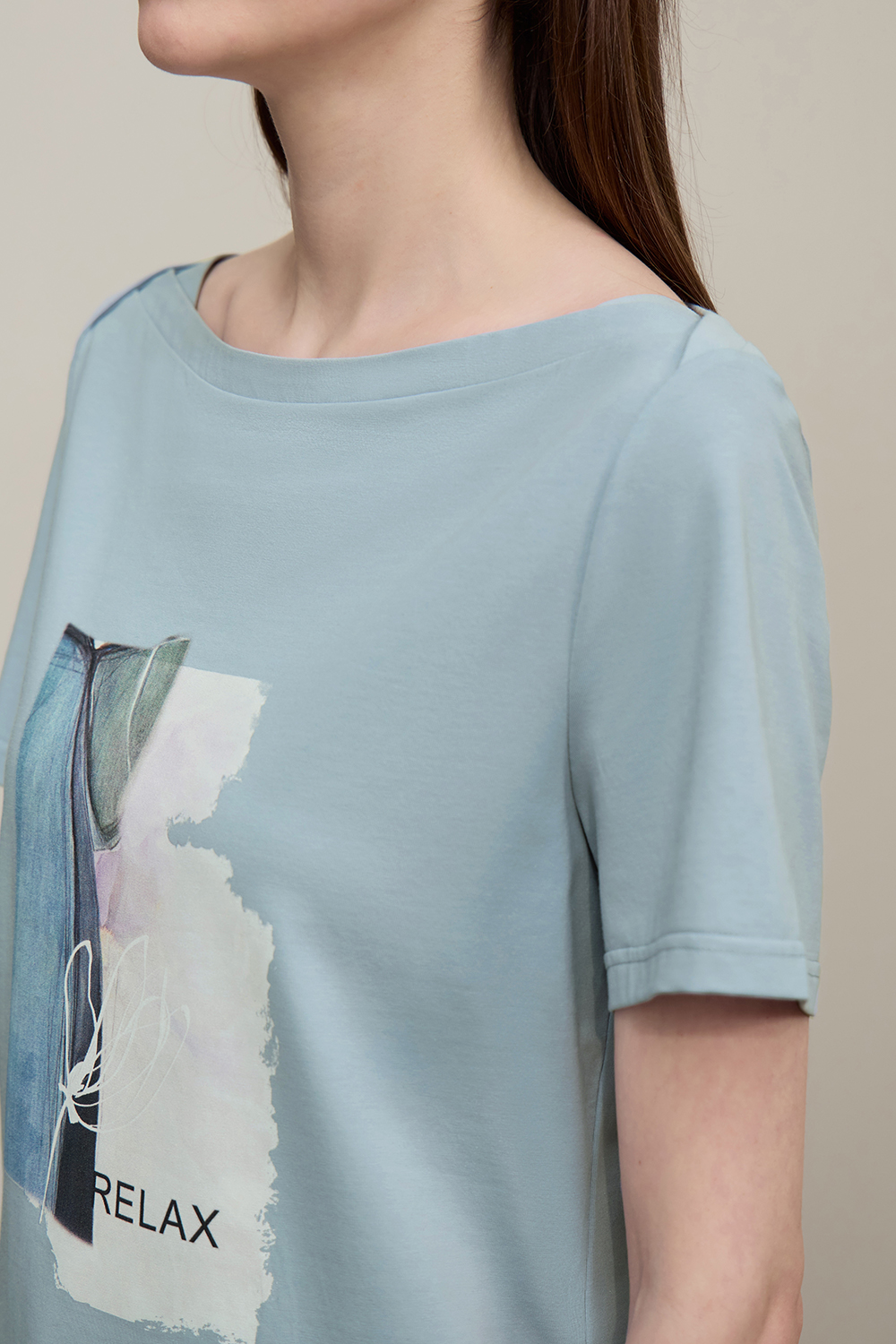 Square Neck Printed T-shirt